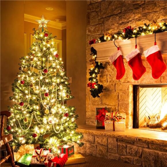 Gold Christmas Tree Topper Star Lights 9.5 Inch 3D Double Sided Xmas Decor - Picture 3 of 7